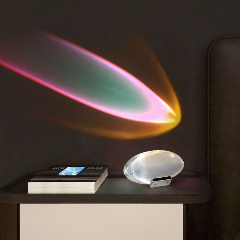 Spherical Oval Iron Crystal Table Lamp