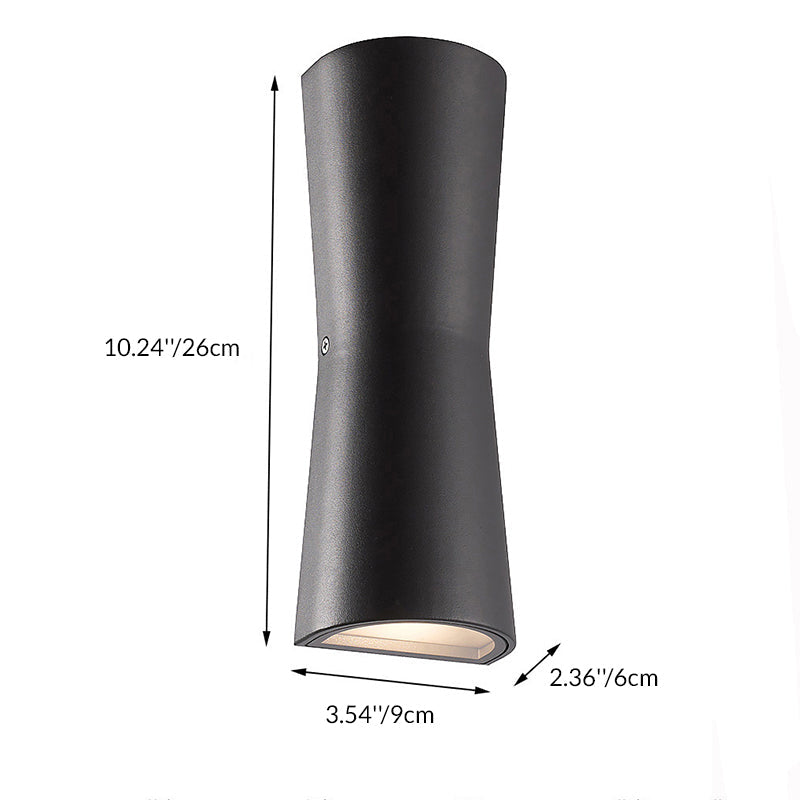 Round Cylindrical Glass Iron Outdoor Light