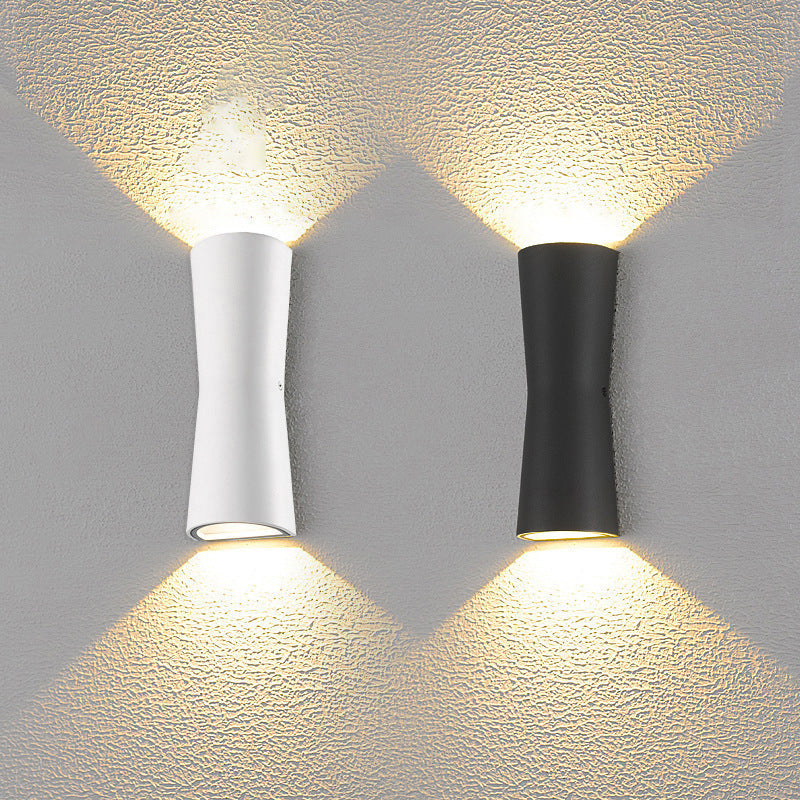 Round Cylindrical Glass Iron Outdoor Light