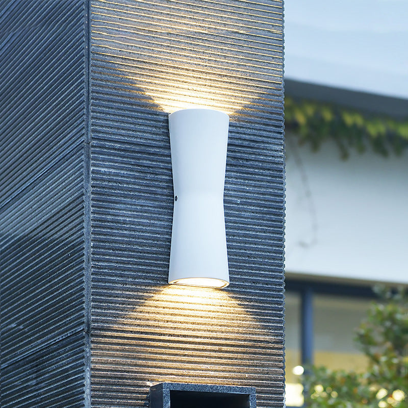 Round Cylindrical Glass Iron Outdoor Light