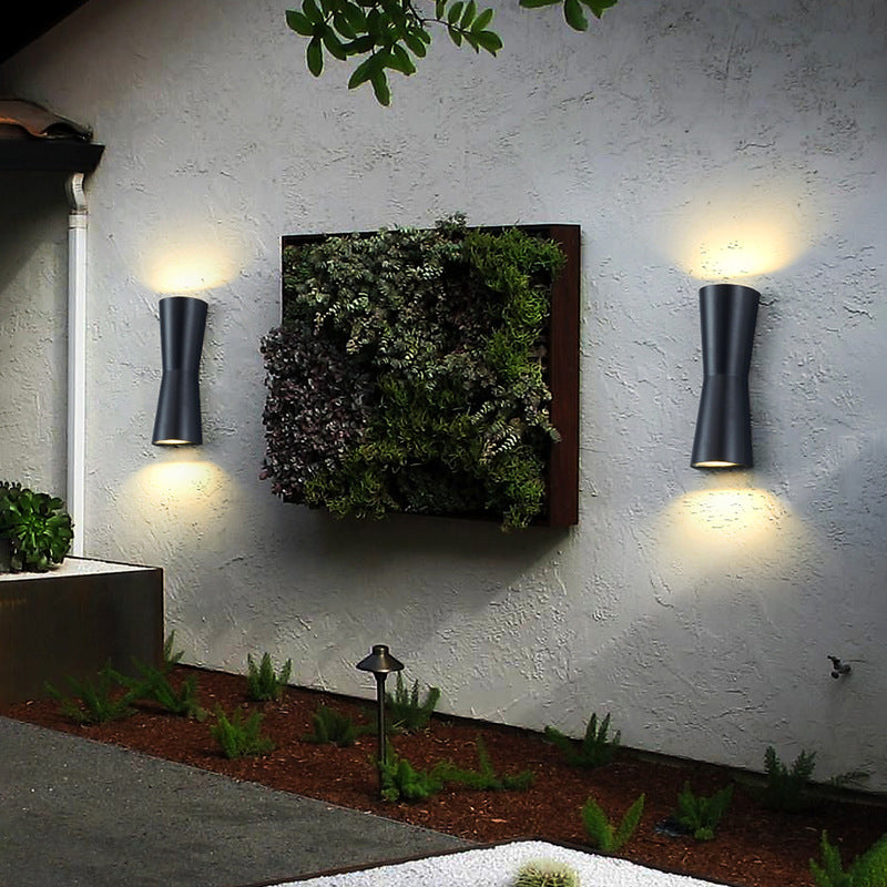 Round Cylindrical Glass Iron Outdoor Light