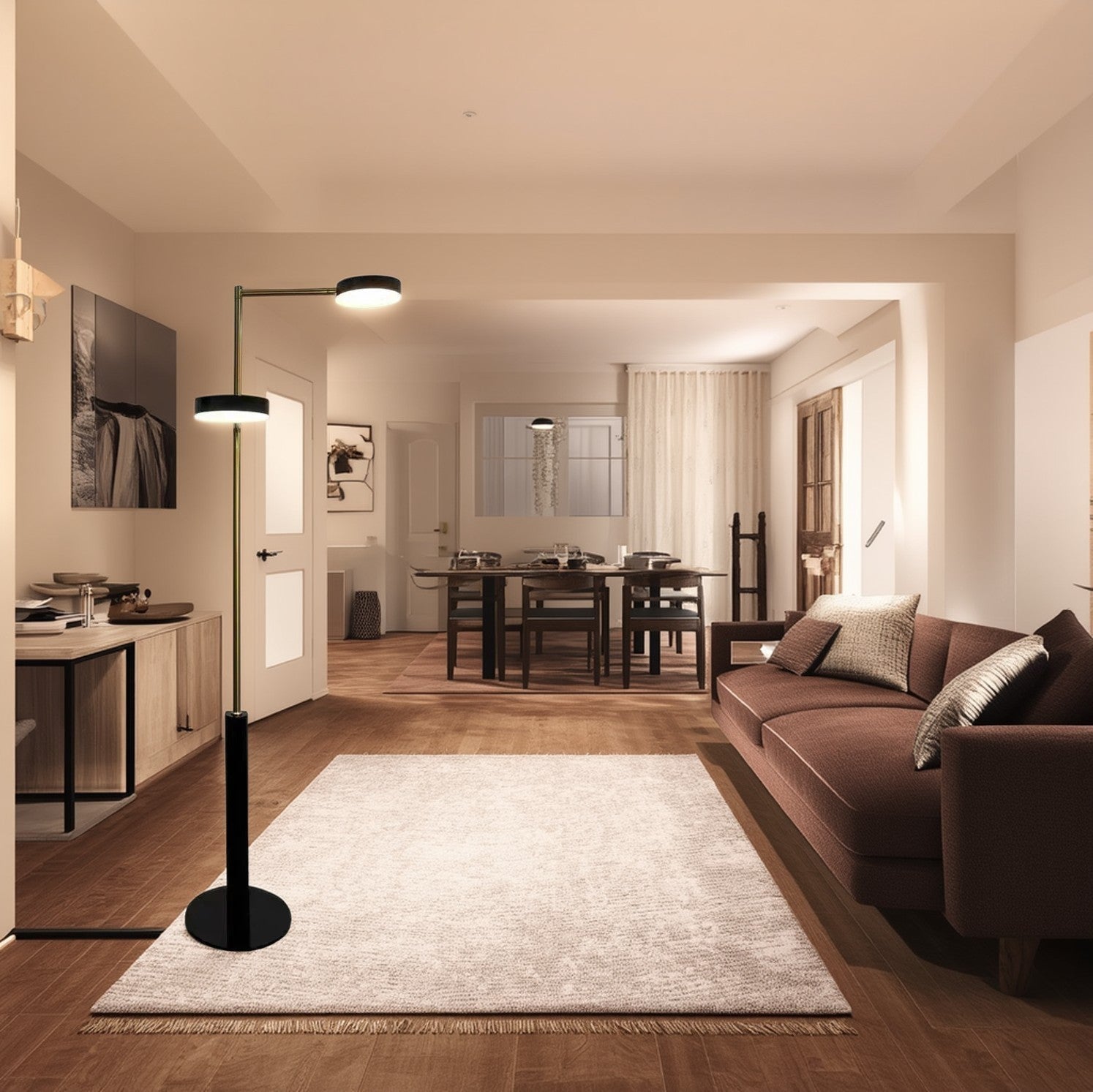 Cylindrical Round Iron Living Floor Lamp