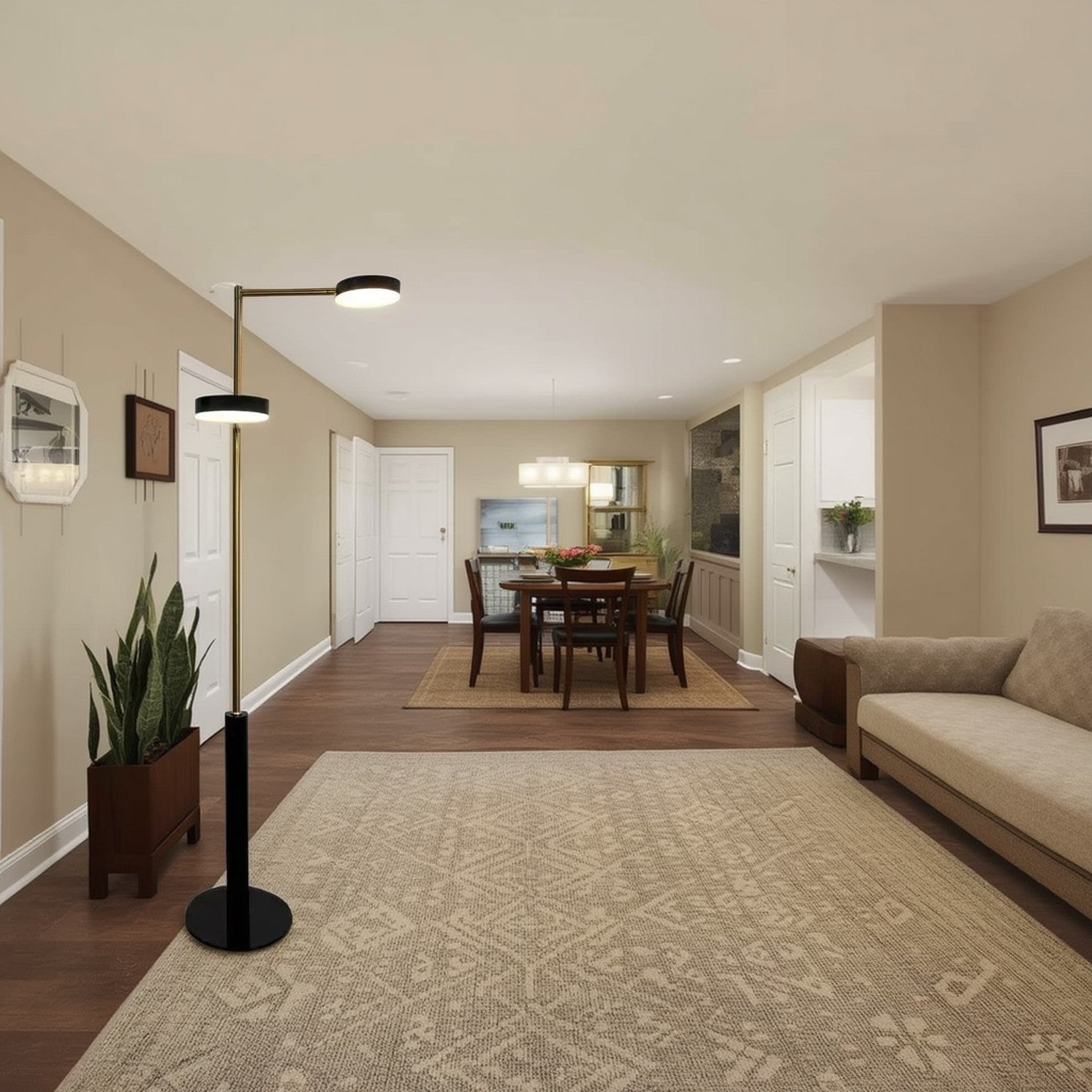 Cylindrical Round Iron Living Floor Lamp