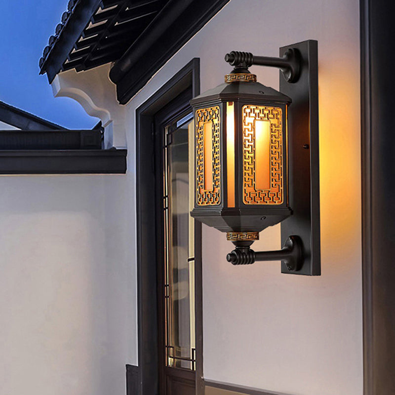 Rectangular Lantern Aluminum Glass Outdoor Light