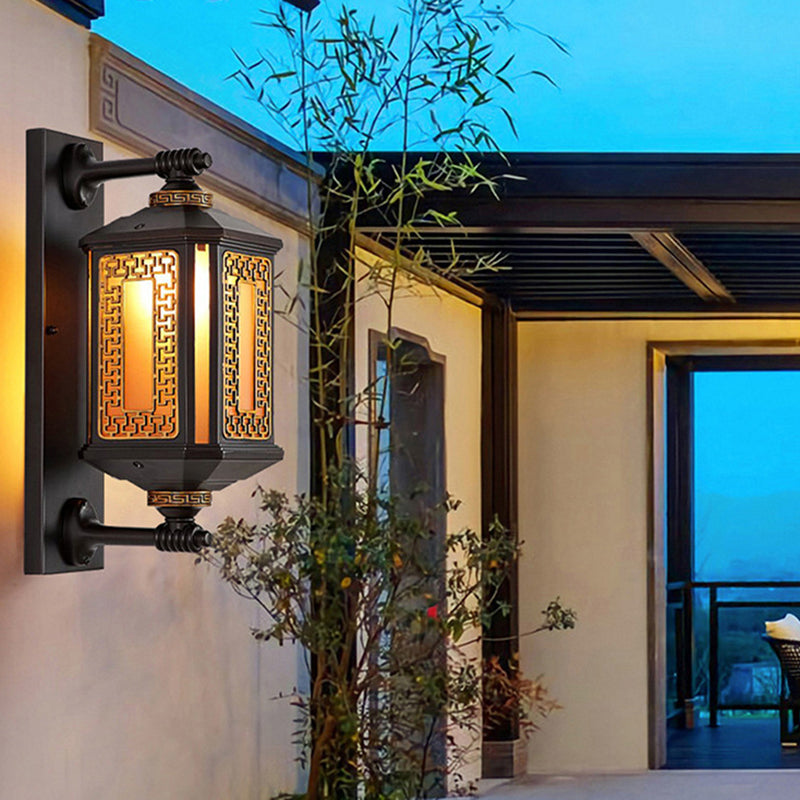 Rectangular Lantern Aluminum Glass Outdoor Light