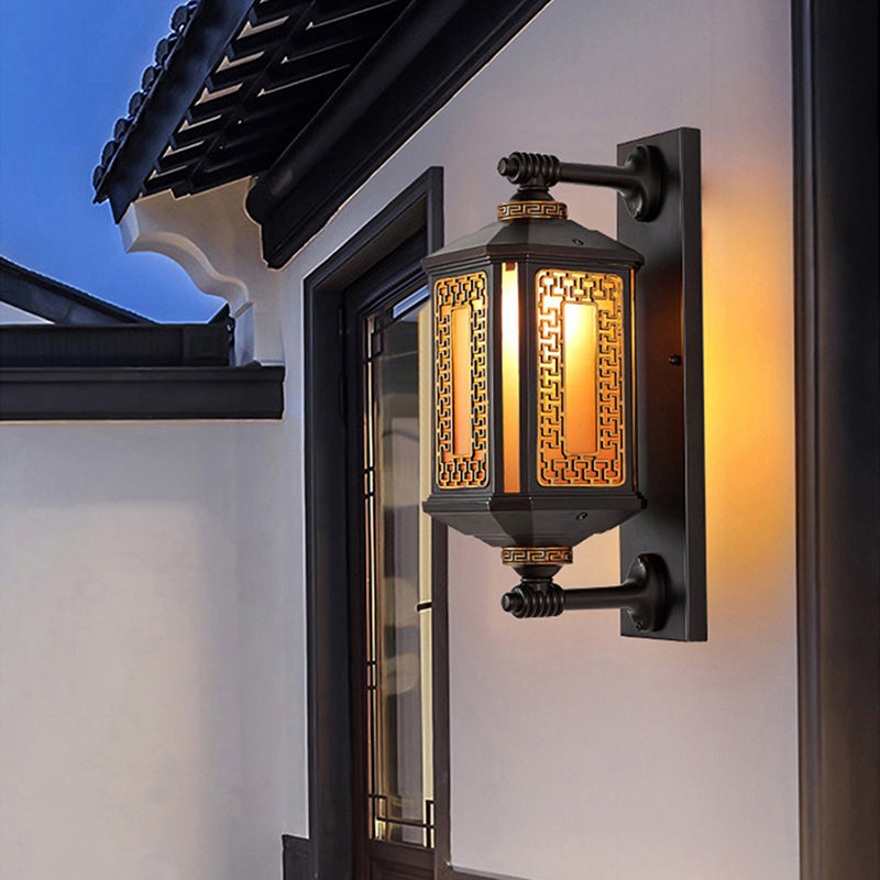 Rectangular Lantern Aluminum Glass Outdoor Light