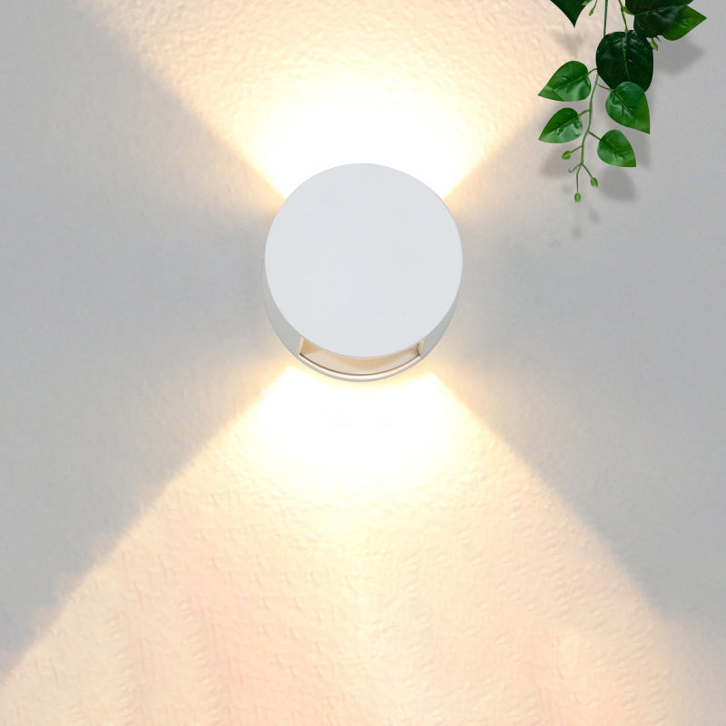 Round Aluminum Glass Patio Outdoor Light