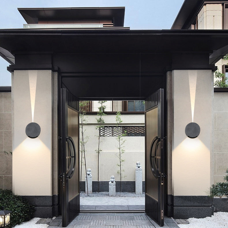 Round Aluminum Glass Patio Outdoor Light