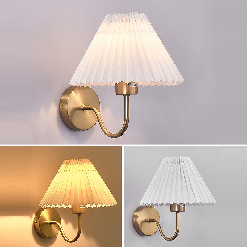Round Cone Folding Fabric Wall Lamp
