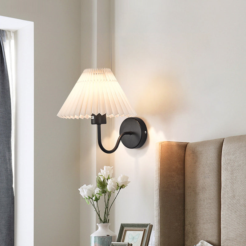 Round Cone Folding Fabric Wall Lamp