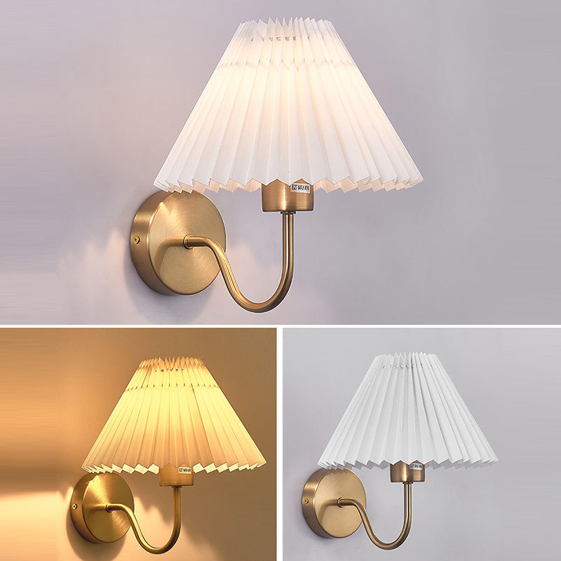 Round Cone Folding Fabric Wall Lamp