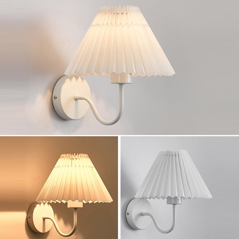 Round Cone Folding Fabric Wall Lamp