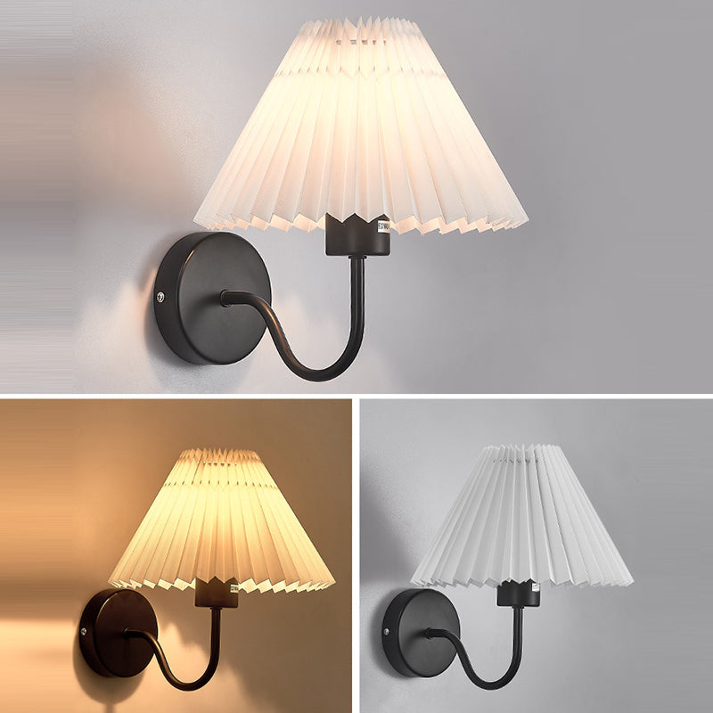 Round Cone Folding Fabric Wall Lamp