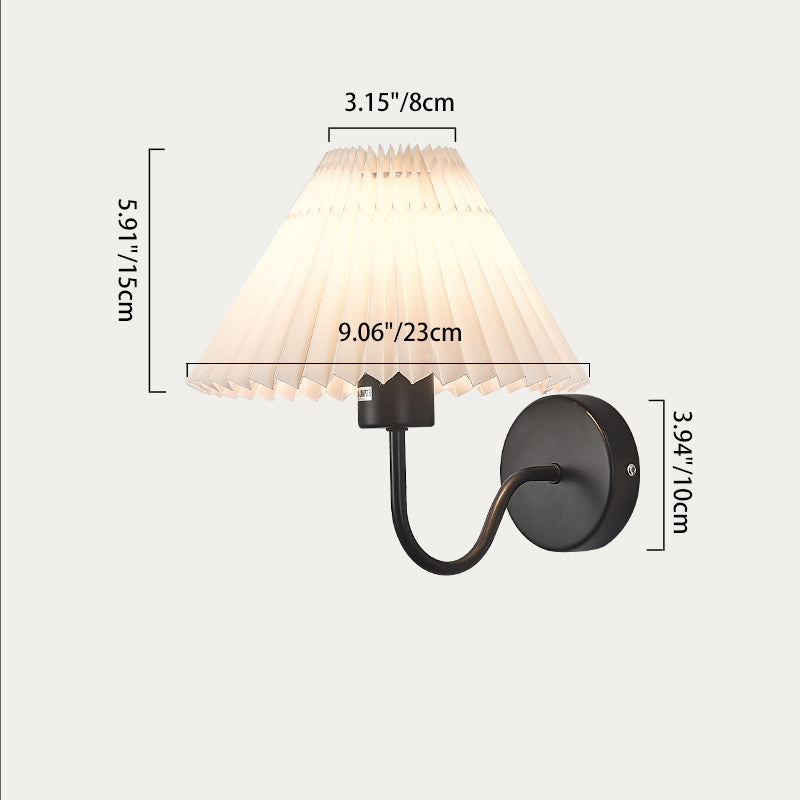 Round Cone Folding Fabric Wall Lamp