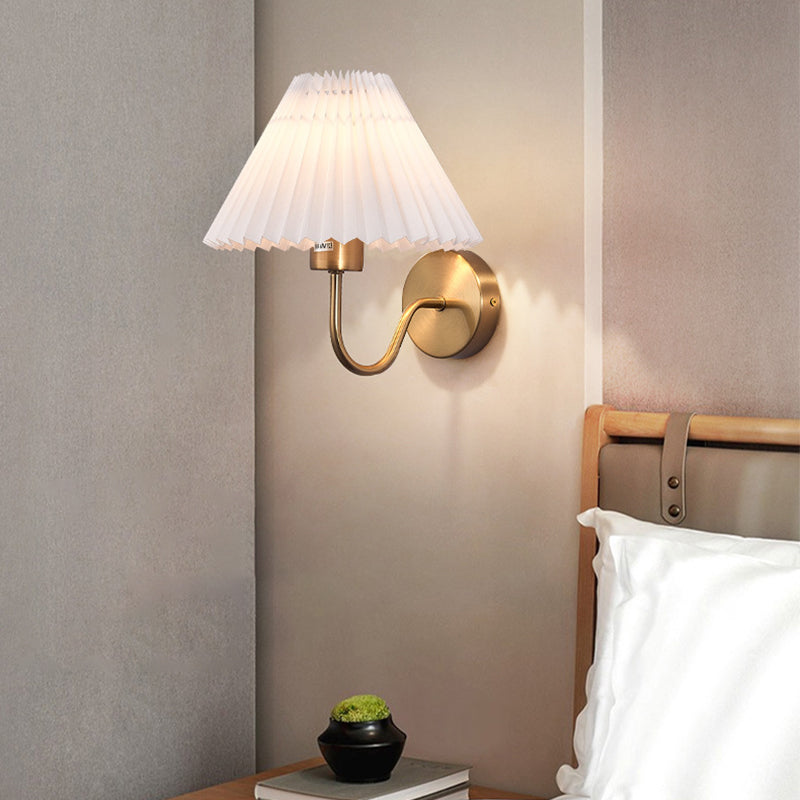 Round Cone Folding Fabric Wall Lamp