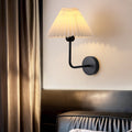 Round Pleated Iron Fabric Wall Lamp