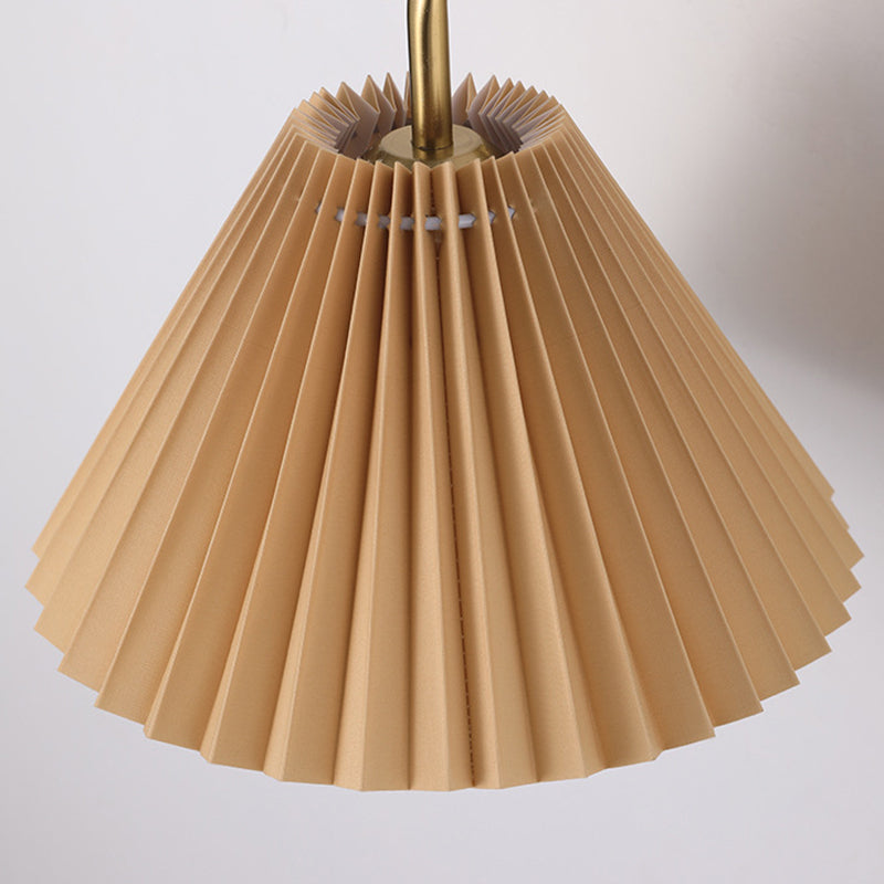 Round Pleated Iron Fabric Wall Lamp