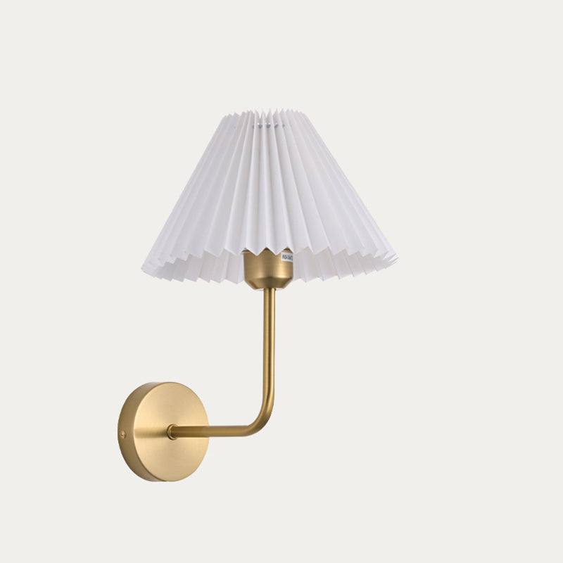 Round Pleated Iron Fabric Wall Lamp