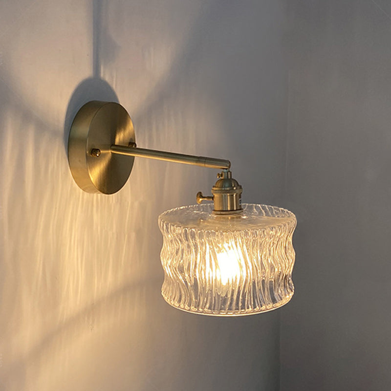 Round Cylinder Willow Glass Wall Lamp