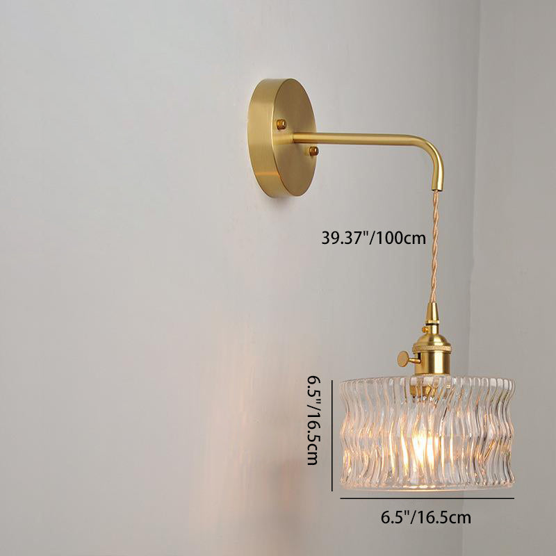 Round Cylinder Willow Glass Wall Lamp