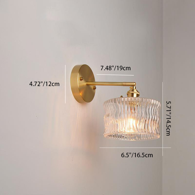 Round Cylinder Willow Glass Wall Lamp