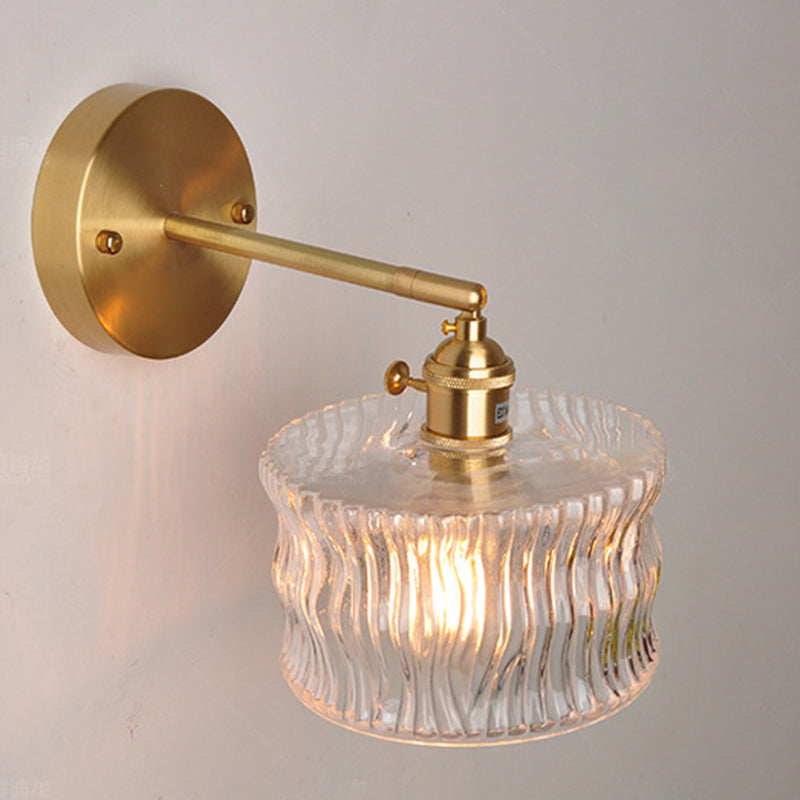 Round Cylinder Willow Glass Wall Lamp