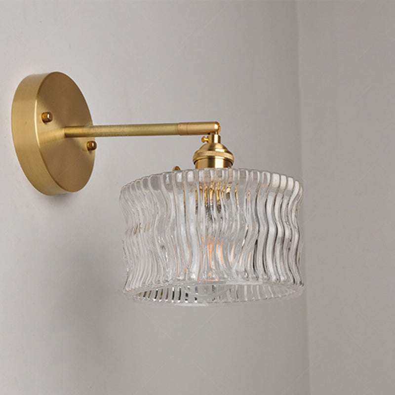 Round Cylinder Willow Glass Wall Lamp