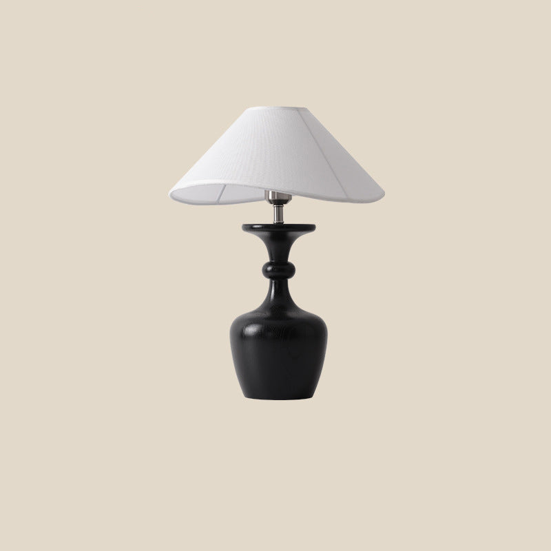 Round Shaped Vase Wooden Table Lamp
