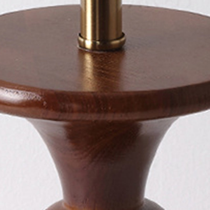 Round Shaped Vase Wooden Table Lamp