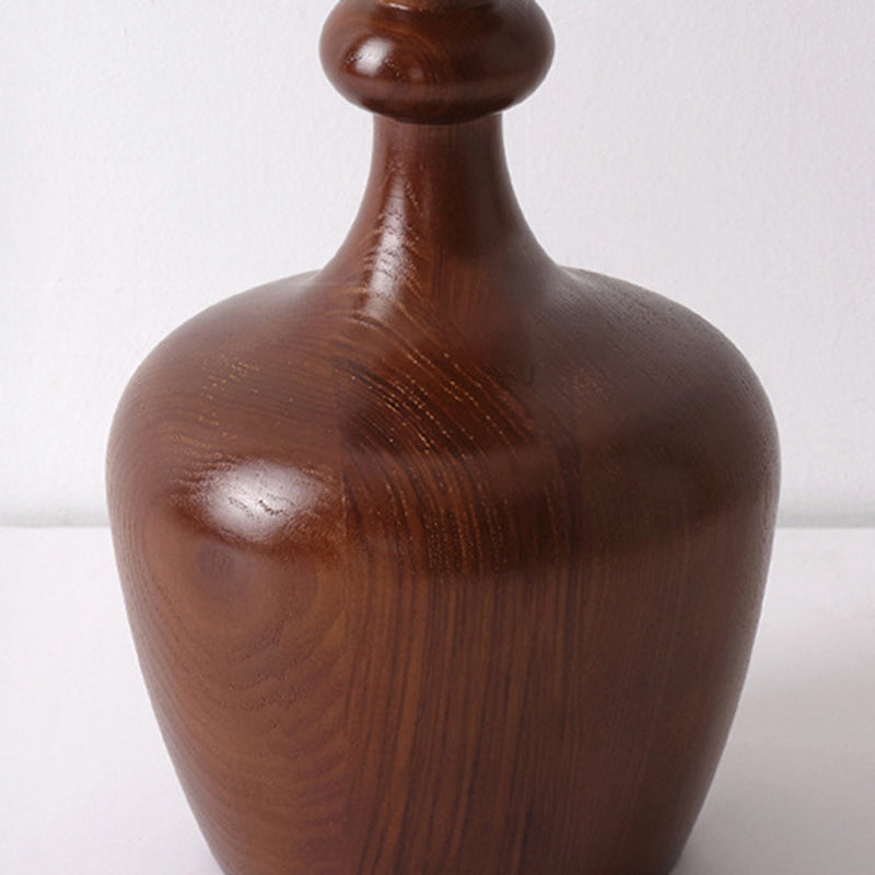 Round Shaped Vase Wooden Table Lamp