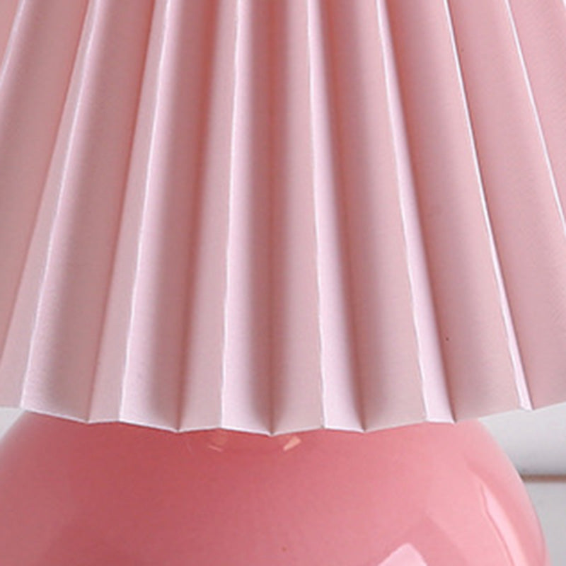 Orb Pleated Fabric Ceramic Table Lamp