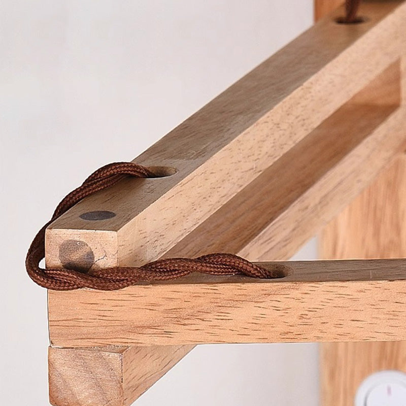 Swing Arm Cone Wood Wall Lamp