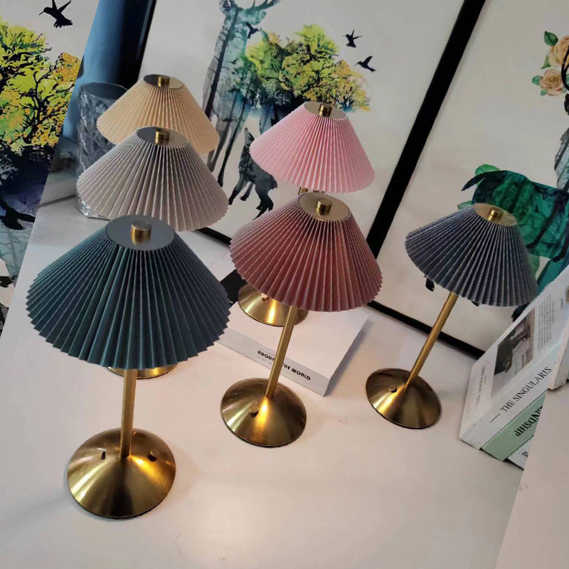 Mushroom Round Plastic Metal Table Lamp
