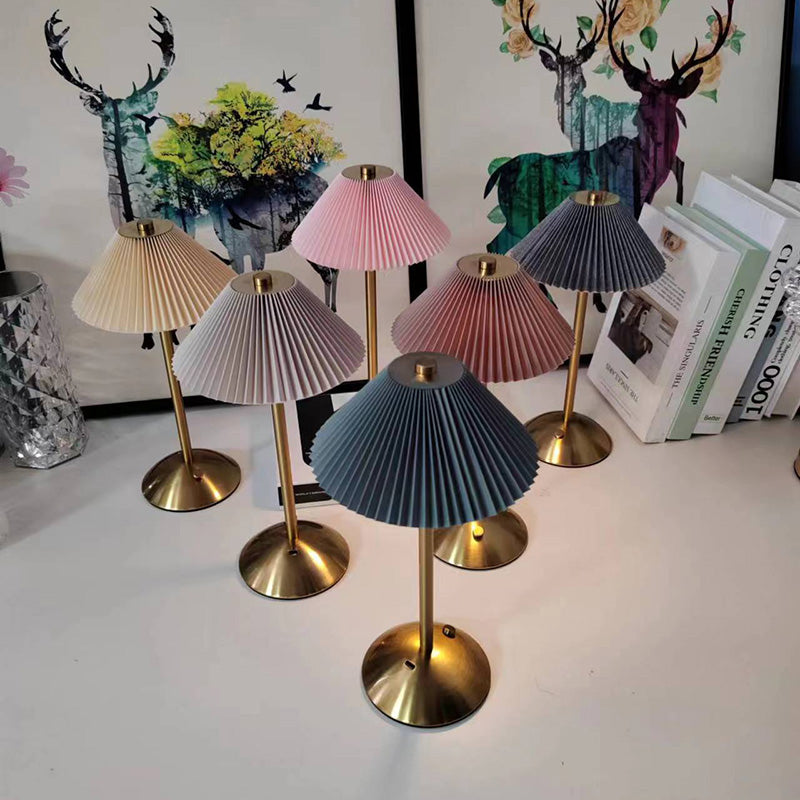 Mushroom Round Plastic Metal Table Lamp