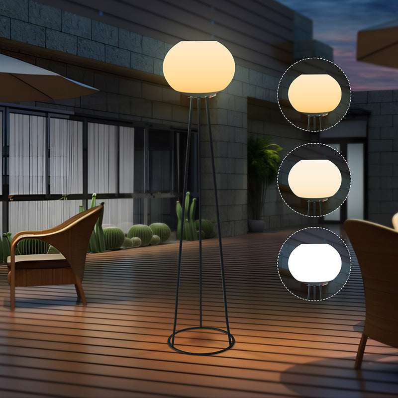 Solar Oval Tripod Round Outdoor Light
