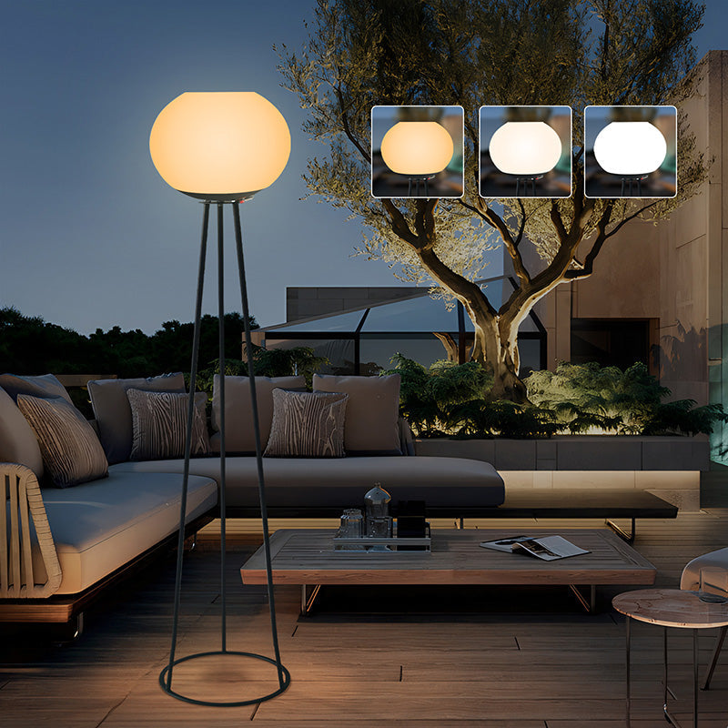 Solar Oval Tripod Round Outdoor Light
