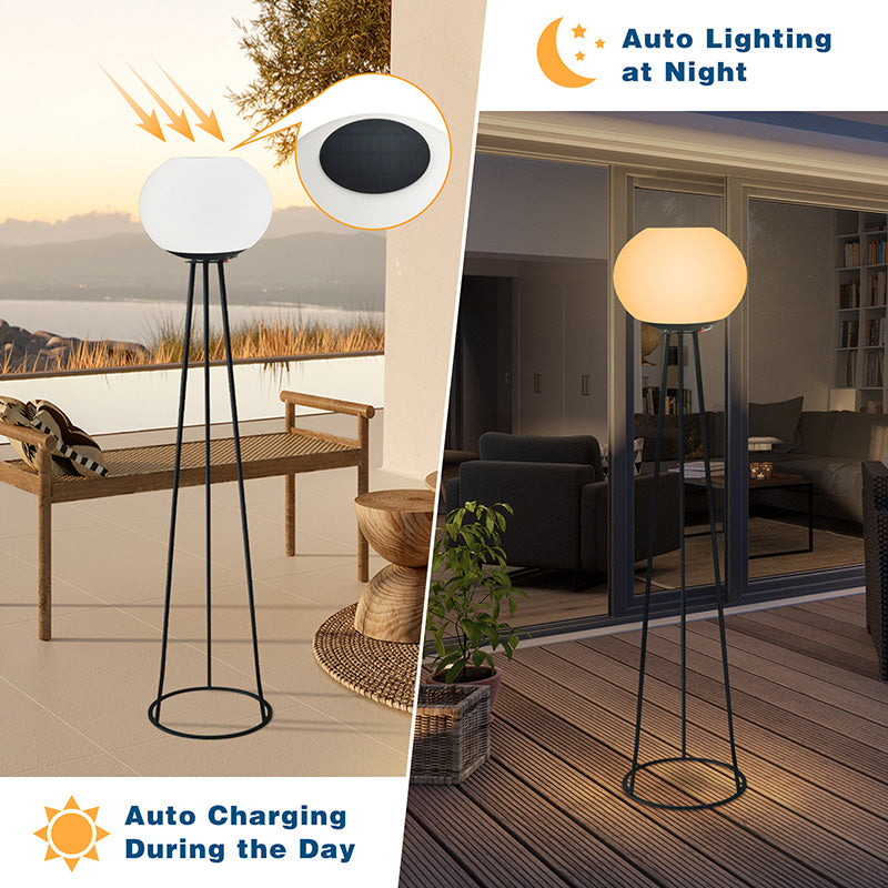 Solar Oval Tripod Round Outdoor Light