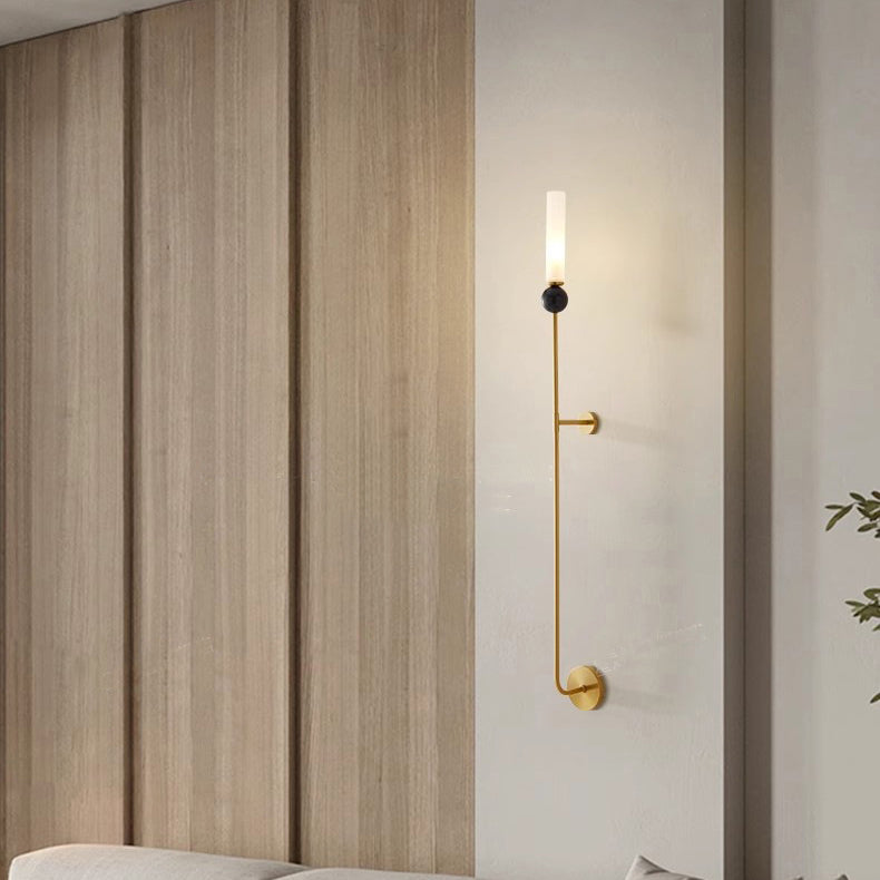 Cylinder Long Pole Copper Wall Lamp