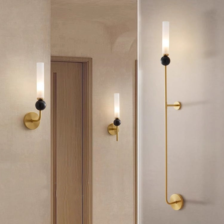 Cylinder Long Pole Copper Wall Lamp
