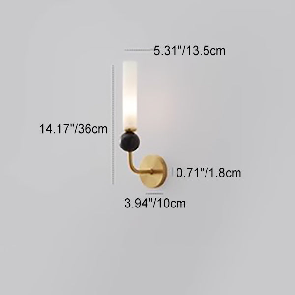 Cylinder Long Pole Copper Wall Lamp