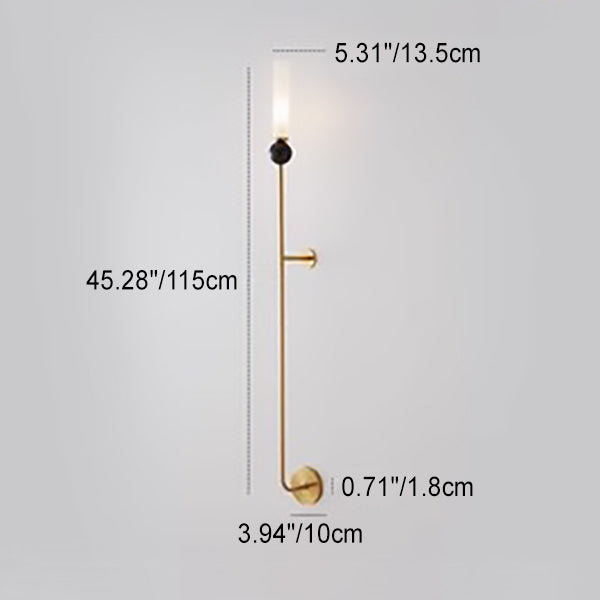 Cylinder Long Pole Copper Wall Lamp