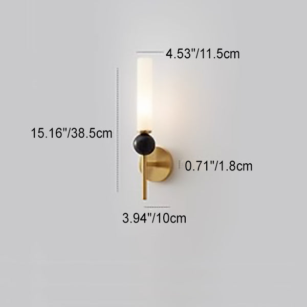 Cylinder Long Pole Copper Wall Lamp