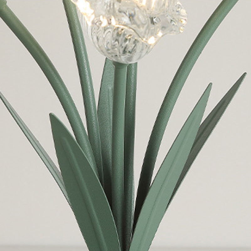 Tulip Iron Glass Living 5-Light Table Lamp