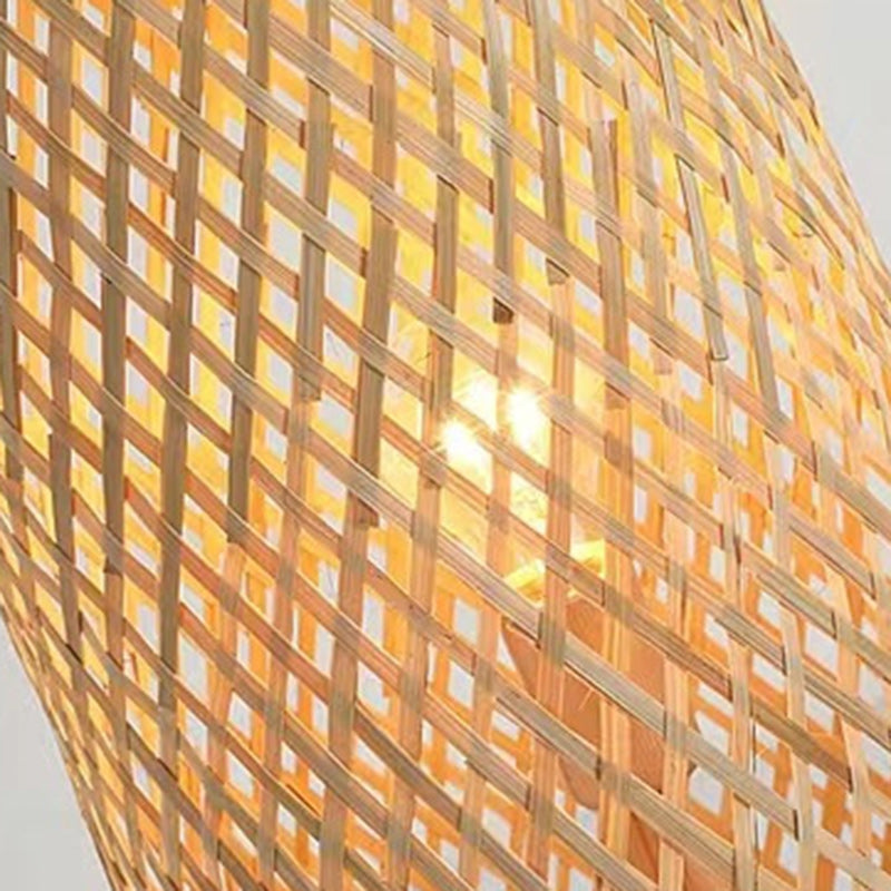 Traditional Chinese Cylinder Bamboo Floor Lamp