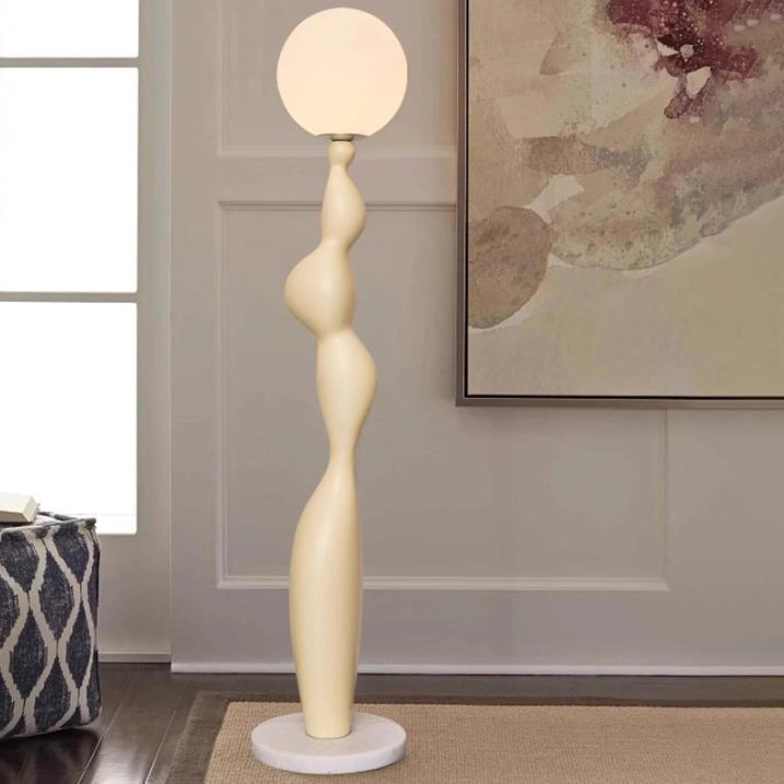 Irregular Cylinder Orb PE Floor Lamp