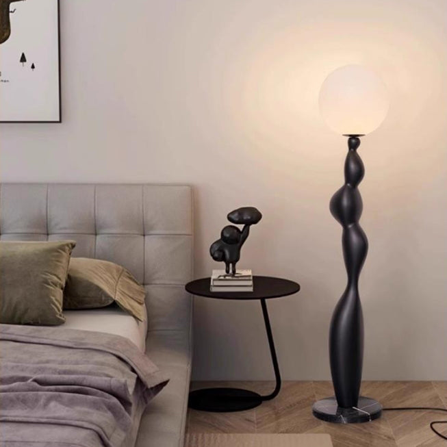 Irregular Cylinder Orb PE Floor Lamp