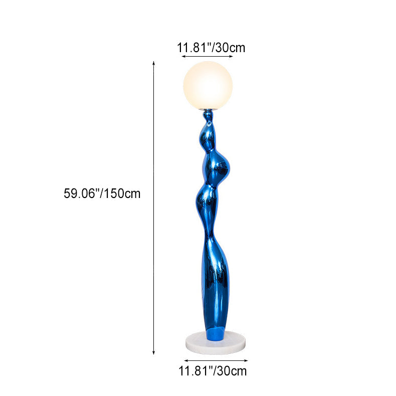 Irregular Cylinder Orb PE Floor Lamp