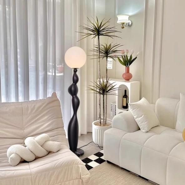 Irregular Cylinder Orb PE Floor Lamp