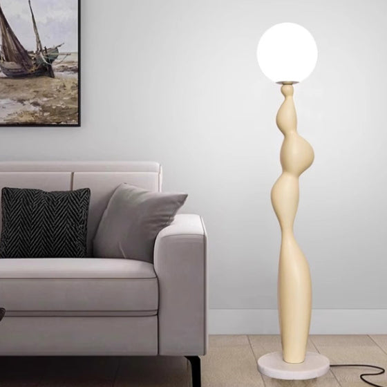 Irregular Cylinder Orb PE Floor Lamp