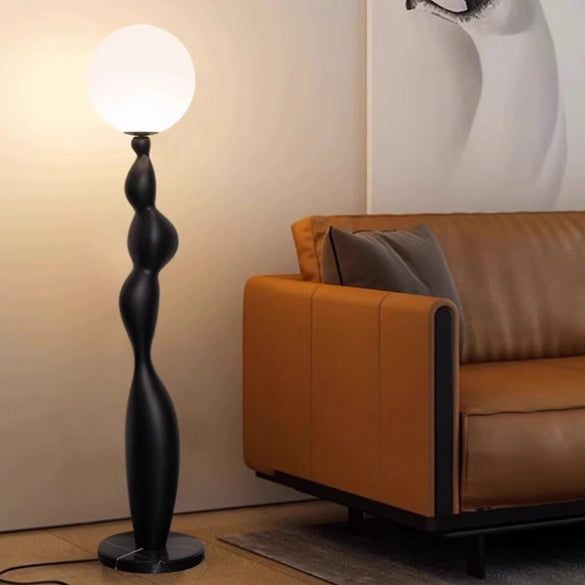 Irregular Cylinder Orb PE Floor Lamp